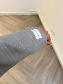 Remade oversized blazer tartan light grey/blue/beige #71:71