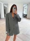 Remade oversized blazer check dark green/grey #36:36