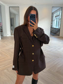 Remade oversized blazer tartan brown #78:78