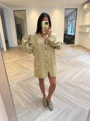 Remade oversized blazer tartan beige #02:02