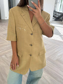 Remade oversized blazer tartan yellow #89:89