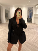 Remade oversized blazer striped black #10:10