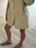 Remade oversized blazer tartan beige #61:61