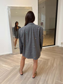 Remade oversized blazer tartan grey #40:40