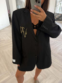 Remade oversized blazer striped anthracite #10:10