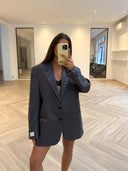 Remade oversized blazer pied de poule grey/navy #22:22