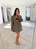 Remade oversized blazer brown