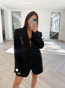 Remade oversized blazer striped black #11:11