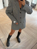 Remade oversized blazer tartan grey/blue #20:20