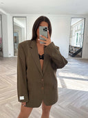 Remade oversized blazer tartan brown #31:31