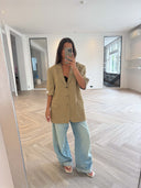 Remade oversized blazer tartan beige #58:58