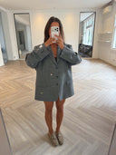 Remade oversized blazer tartan grey #44:44