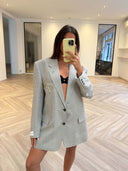 Remade oversized blazer light grey/green #27:27