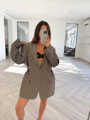 Remade oversized blazer brown