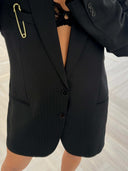 Remade oversized blazer striped black #11:11