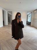 Remade oversized blazer striped brown #11:11