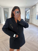 Remade oversized blazer striped navy #44:44