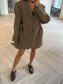 Remade oversized blazer striped pied de poule brown/blue/orange/green