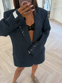 Remade oversized blazer pied de poule blue #55:55