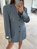 Remade oversized blazer tartan blue #60:60