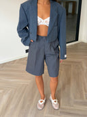 Remade oversized bermuda striped grey/blue #08:08