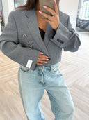 Remade oversized blazer grey/blue #18:18