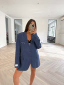 Remade oversized blazer blue #22:22