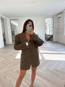 Remade oversized blazer tartan brown #31:31