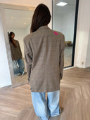 Remade oversized blazer tartan light taupe #07:07