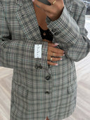 Remade oversized blazer pied de poule black/green/yellow/purple #35:35