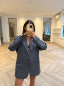 Remade oversized blazer pied de poule grey/navy #22:22