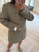 Remade oversized blazer tartan light taupe #07:07