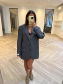Remade oversized blazer pied de poule grey/navy #22:22