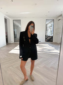 Remade oversized blazer striped black #11:11