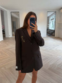 Remade oversized blazer striped brown #11:11