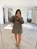 Remade oversized blazer brown