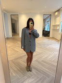 Remade oversized blazer pied de poule blue/green #51:51