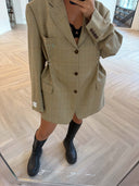 Remade oversized blazer tartan beige/blue/orange #34:34