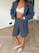 Remade oversized bermuda striped grey/blue #08:08