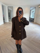 Remade oversized blazer tartan brown #78:78