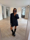 Remade oversized blazer tartan blue #23:23