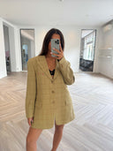Remade oversized blazer tartan mustard beige #13:13