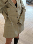 Remade oversized blazer tartan beige/blue/orange #34:34