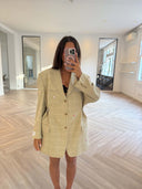 Remade oversized blazer tartan beige #61:61