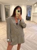Remade oversized blazer mini checks beige/blue/green/bordeaux #65:65