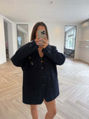 Remade oversized blazer striped navy #22:22