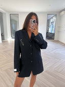 Remade oversized blazer striped navy #44:44