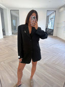 Remade oversized blazer striped anthracite #10:10