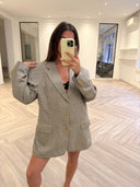 Remade oversized blazer mini checks beige/blue/green/bordeaux #65:65
