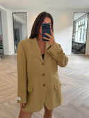 Remade oversized blazer tartan beige #71:71